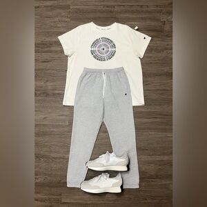 Champion White Tee with Multicolor Print